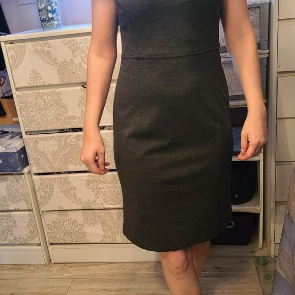 Mexx size 38 charcoal grey pencil office dress - Picture 2 of 3